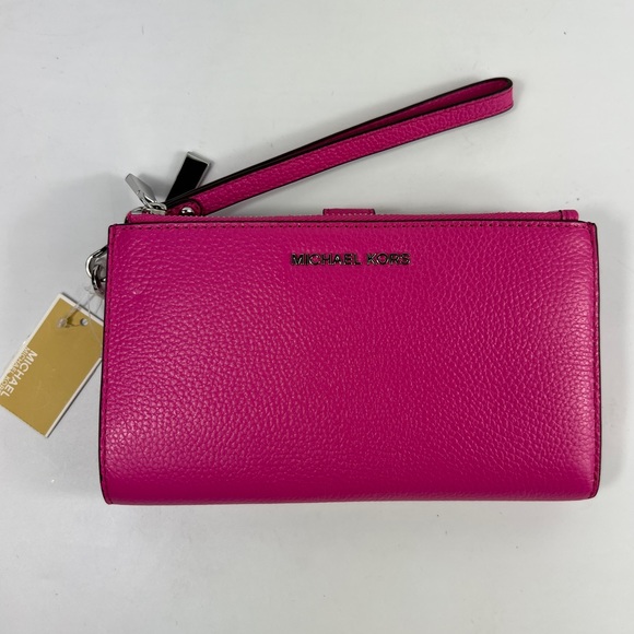 Michael Kors Hot Pink Multifunctional Wallet Wristlet NWT - Picture 2 of 12